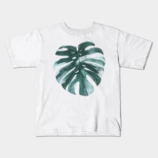 Variegated Monstera Leaf Kids T-Shirt